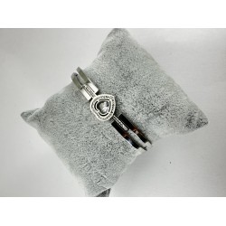 Gümüş Kalp Figürlü Bileklik